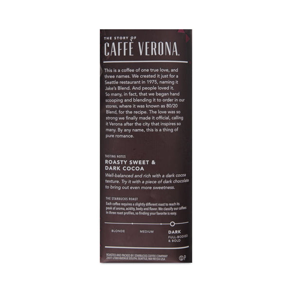 Starbucks® Whole Bean Coffee, Caffe Verona, 1 lb Bag (SBK11017871) Each