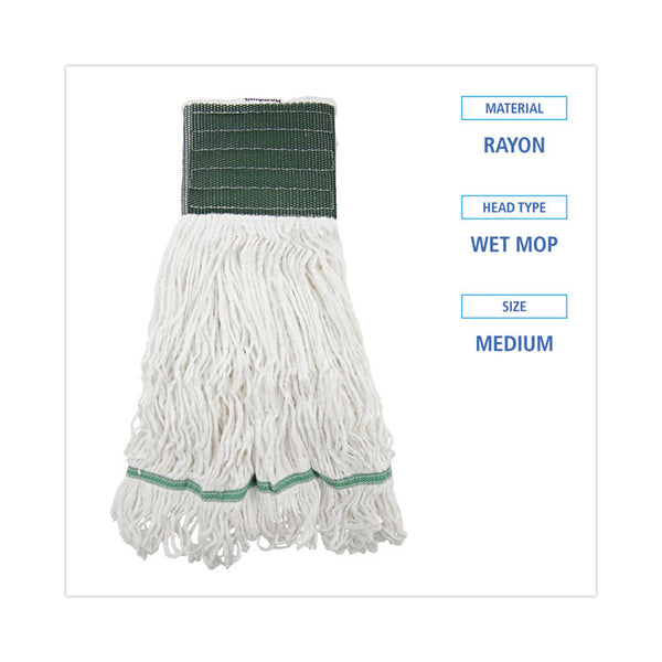 Boardwalk® Loop End Rayon Mop Head, Rayon, Medium, 14 oz, White, Dozen (BWKSP200M14DZ) 1 Dozen