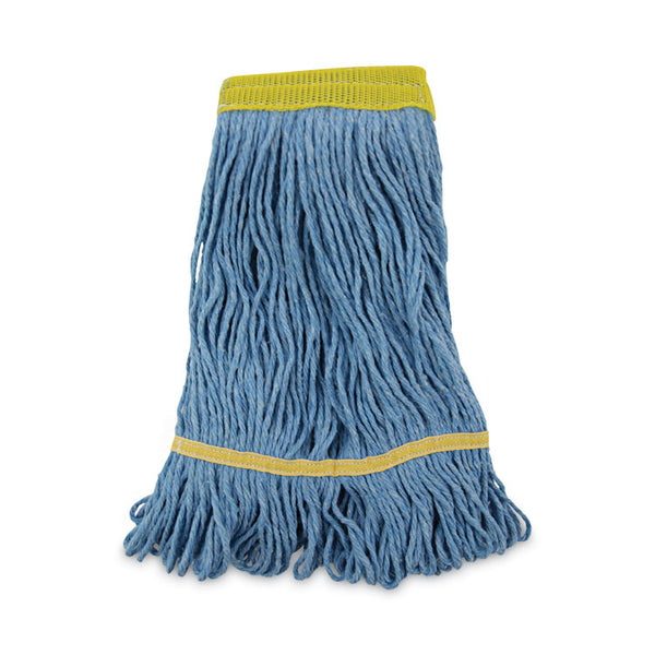 Boardwalk® Super Loop Wet Mop Head, Cotton/Synthetic Fiber, 5" Headband, Small Size, Blue, 12/Carton (BWK501BL) Case of 12