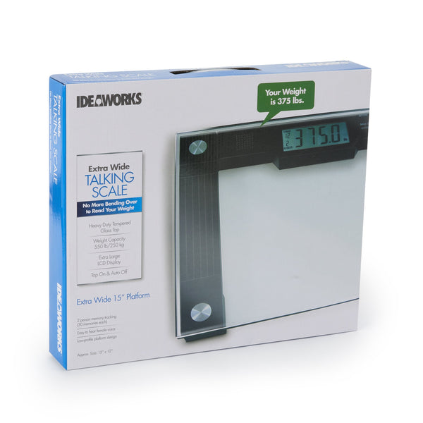 Ideaworks® Floor Scale Digital Display 550 lbs. / 250 kg Capacity Black / Glass AC Power (848530_EA) 1/EA