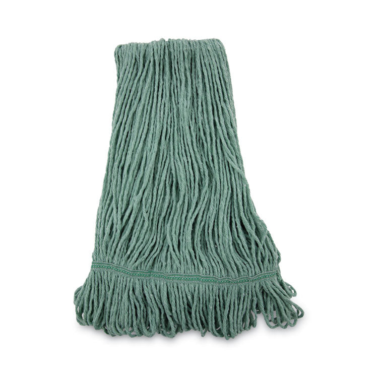 Boardwalk® Mop Head, Premium Standard Head, Cotton/Rayon Fiber, Medium, Green, 12/Carton (BWK502GNNB) Case of 12