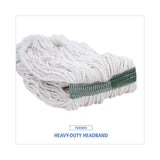 Boardwalk® Mop Head, Premium Standard Head, Cotton/Rayon Fiber, Medium, White, 12/CT (BWK502WHNB) Case of 12