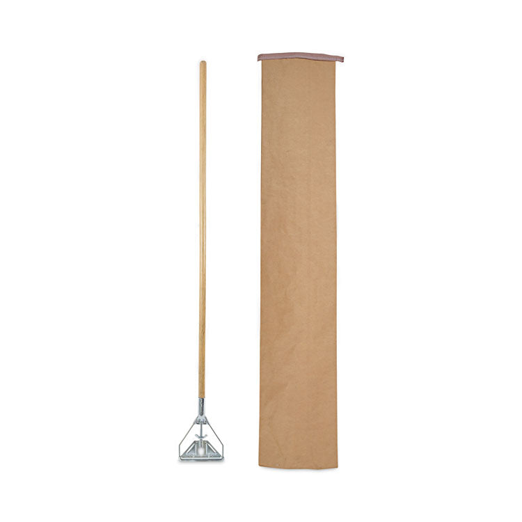 Boardwalk® Screw Clamp Metal Head Wooden Mop Handle, #20+, 1.13" dia x 62", Natural (BWK603) Each