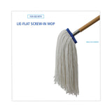 Boardwalk® Cut-End Lie-Flat Wet Mop Head, Rayon, 16oz, White (BWK716REA)