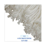 Boardwalk® Cut-End Lie-Flat Wet Mop Head, Rayon, 16oz, White (BWK716REA)