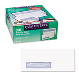 Quality Park™ Reveal-N-Seal Security-Tint Envelope, Address Window, #10, Commercial Flap, Self-Adhesive Closure, 4.13 x 9.5, White, 500/Box (QUA67418) Box of 500