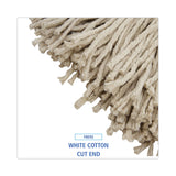 Boardwalk® Cut-End Lie-Flat Wet Mop Head, Cotton, 24oz, White, 12/Carton (BWK724CCT) Case of 12