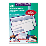 Quality Park™ Reveal-N-Seal Envelope, #8 5/8, Commercial Flap, Self-Adhesive Closure, 3.63 x 8.63, White, 500/Box (QUA67539)
