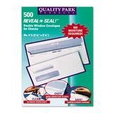 Quality Park™ Reveal-N-Seal Envelope, #8 5/8, Commercial Flap, Self-Adhesive Closure, 3.63 x 8.63, White, 500/Box (QUA67539) Box of 500