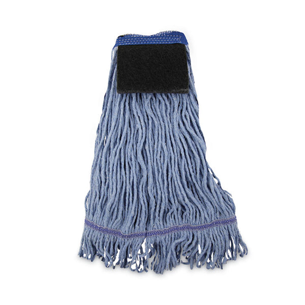 Boardwalk® Mop Head, Loop-End, Cotton With Scrub Pad, Medium, 12/Carton (BWK902BL) Case of 12