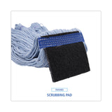 Boardwalk® Mop Head, Loop-End, Cotton With Scrub Pad, Large, 12/Carton (BWK903BL) Case of 12