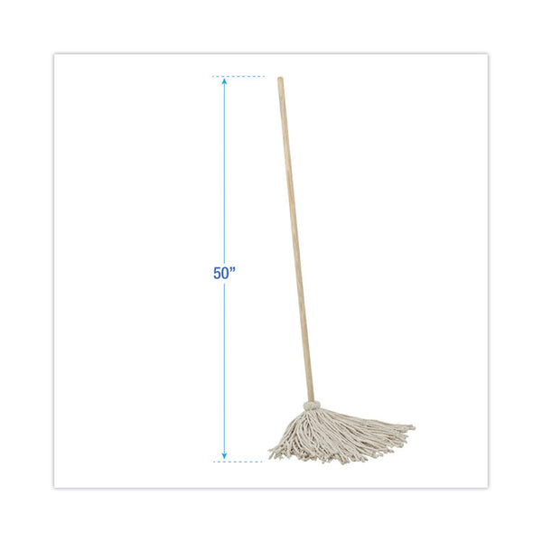 Boardwalk® Cotton Deck Mop, #24 White Cotton Head, 50" Wood Handle, 6/Carton (BWKCD50024S)