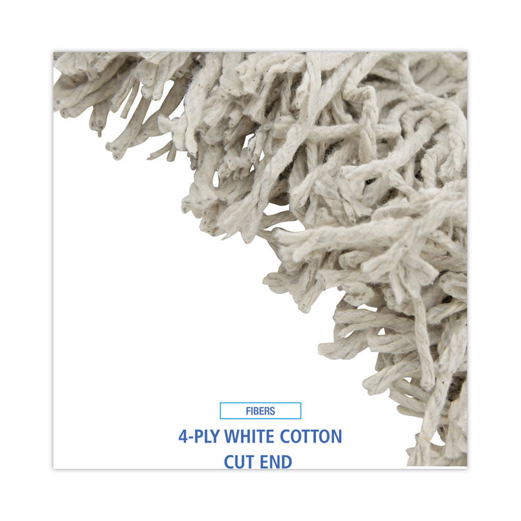 Boardwalk® Cotton Mop Head, Cut-End, #32, White, 12/Carton (BWKCM02032S) Case of 12