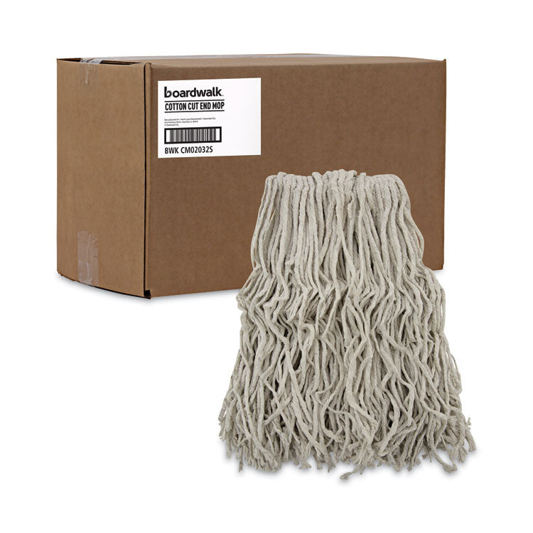 Boardwalk® Cotton Mop Head, Cut-End, #32, White, 12/Carton (BWKCM02032S) Case of 12