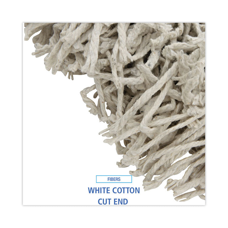 Boardwalk® Banded Cotton Mop Heads, 24oz, White, 12/Carton (BWKCM20024)