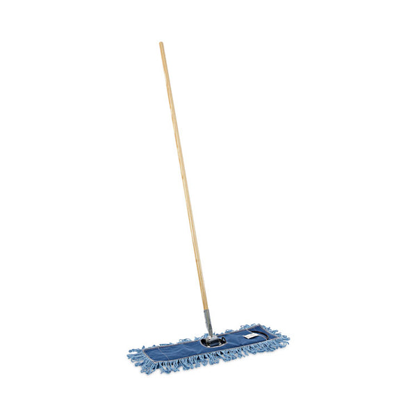 Boardwalk® Dry Mopping Kit, 24 x 5 Blue Synthetic Head, 60" Natural Wood/Metal Handle (BWKHL245BSPC) Each
