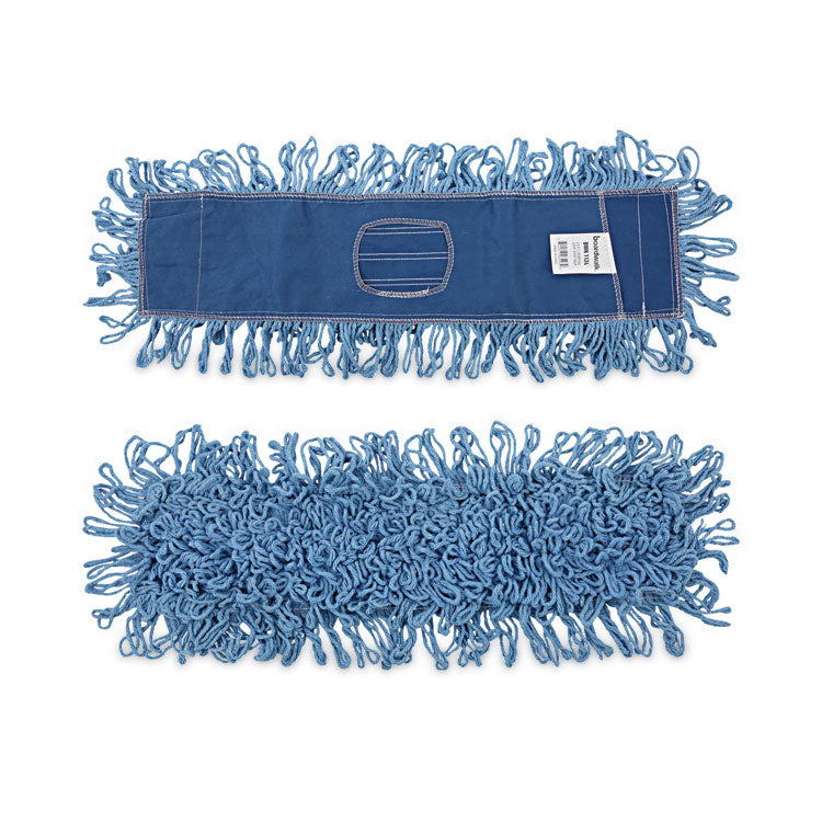 Boardwalk® Dry Mopping Kit, 24 x 5 Blue Synthetic Head, 60" Natural Wood/Metal Handle (BWKHL245BSPC) Each