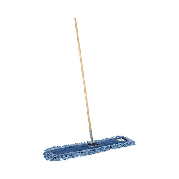 Boardwalk® Dry Mopping Kit, 36 x 5 Blue Blended Synthetic Head, 60" Natural Wood/Metal Handle (BWKHL365BSPC)