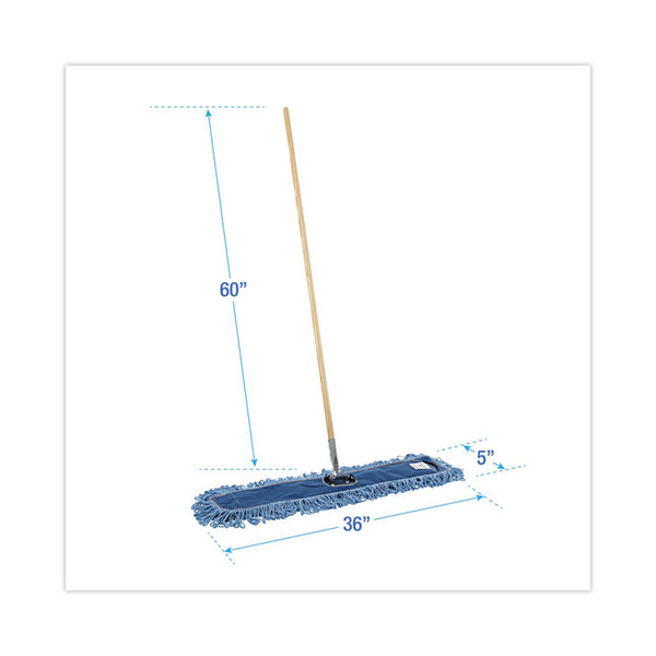 Boardwalk® Dry Mopping Kit, 36 x 5 Blue Blended Synthetic Head, 60" Natural Wood/Metal Handle (BWKHL365BSPC)