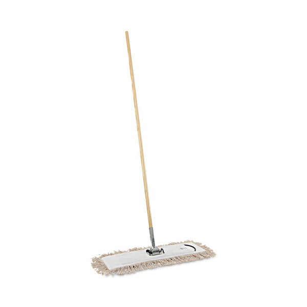 Boardwalk® Cotton Dry Mopping Kit, 24 x 5 Natural Cotton Head, 60" Natural Wood Handle (BWKM245C)