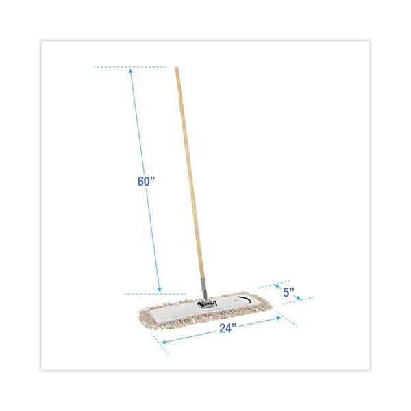 Boardwalk® Cotton Dry Mopping Kit, 24 x 5 Natural Cotton Head, 60" Natural Wood Handle (BWKM245C) Each