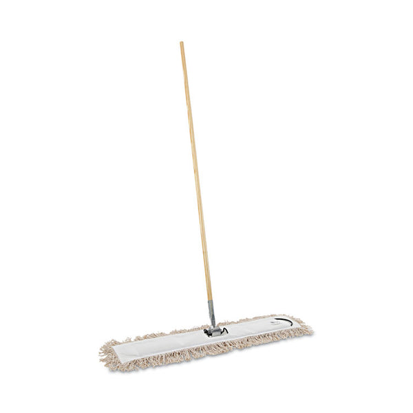 Boardwalk® Cotton Dry Mopping Kit, 36 x 5 Natural Cotton Head, 60" Natural Wood Handle (BWKM365C)