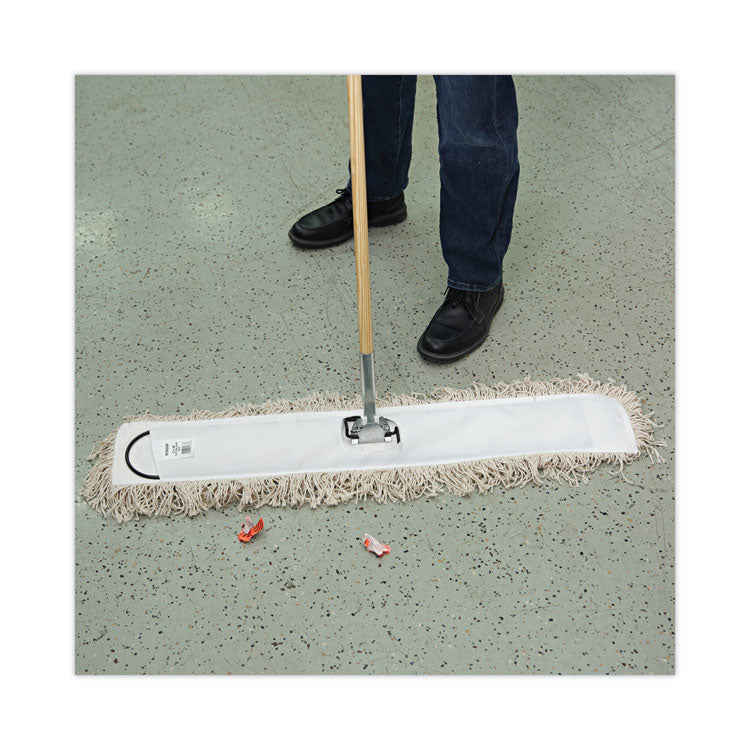 Boardwalk® Cotton Dry Mopping Kit, 36 x 5 Natural Cotton Head, 60" Natural Wood Handle (BWKM365C) Each