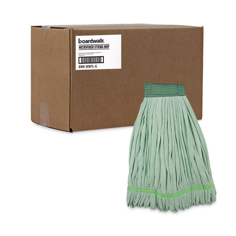 Boardwalk® Microfiber Looped-End Wet Mop Head, Large, Green, 12/Carton (BWKMWTLGCT) Case of 12