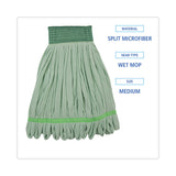 Boardwalk® Microfiber Looped-End Wet Mop Heads, Medium, Green, 12/Carton (BWKMWTMGCT) Case of 12