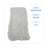 Boardwalk® Cut-End Wet Mop Heads, Rayon, White, 12/Carton (BWKRM03032S) Case of 12