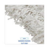 Boardwalk® Banded Rayon Cut-End Mop Heads, #24, White, 1.25" Headband, 12/Carton (BWKRM03024S)