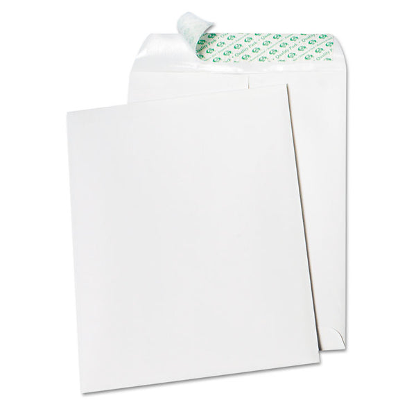 Quality Park™ Tech-No-Tear Catalog Envelope, Paper Exterior, #10 1/2, Cheese Blade Flap, Self-Adhesive Closure, 9 x 12, White, 100/Box (QUA77390) Box of 100