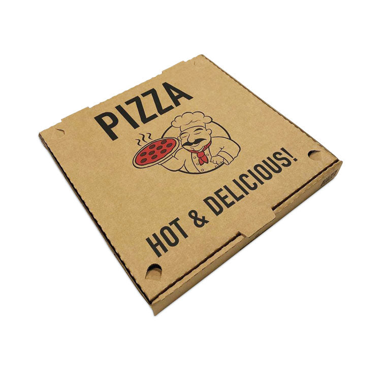 BluTable Pizza Boxes, 10 x 10 x 2, Kraft, Paper, 50/Pack (RMA661631253304)