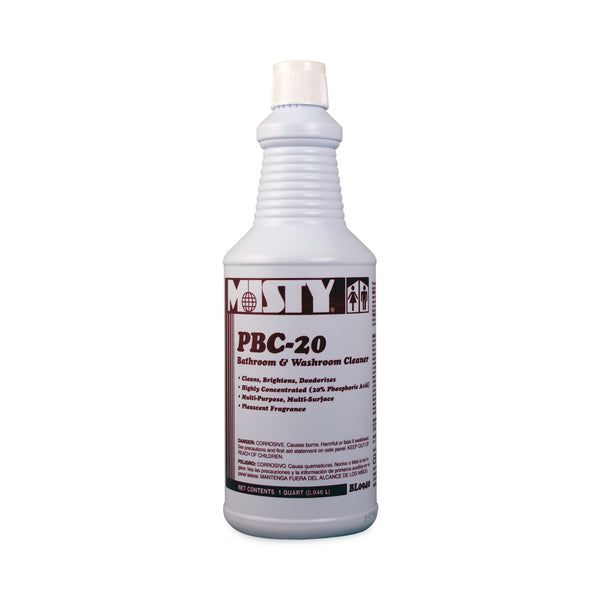 Misty PBC-20 Bathroom and Washroom Cleaner, Cherry Scent, 1 qt Bottle, 12/Carton (AMR1038804) Case of 12