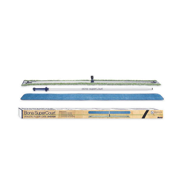 Bona® SuperCourt Athletic Floor Care System, 60" Wide  Microfiber Head, 66" Silver/Blue Aluminum Handle (BNAWM710013471) Each