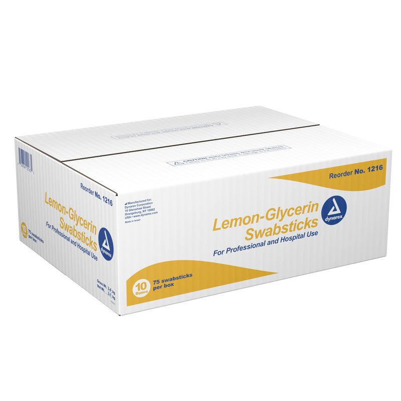 Dynarex® Lemon Glycerin Swabstick Foam Tip 3 per Pack (530231_CS) 250/CS