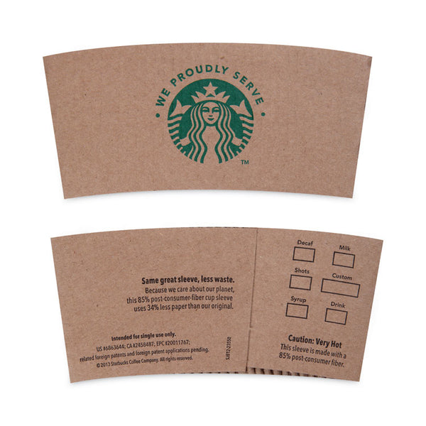 Starbucks® Cup Sleeves, Fits 12, 16, 20 oz Hot Cups, Kraft, 1,380/Carton (SBK11020575)