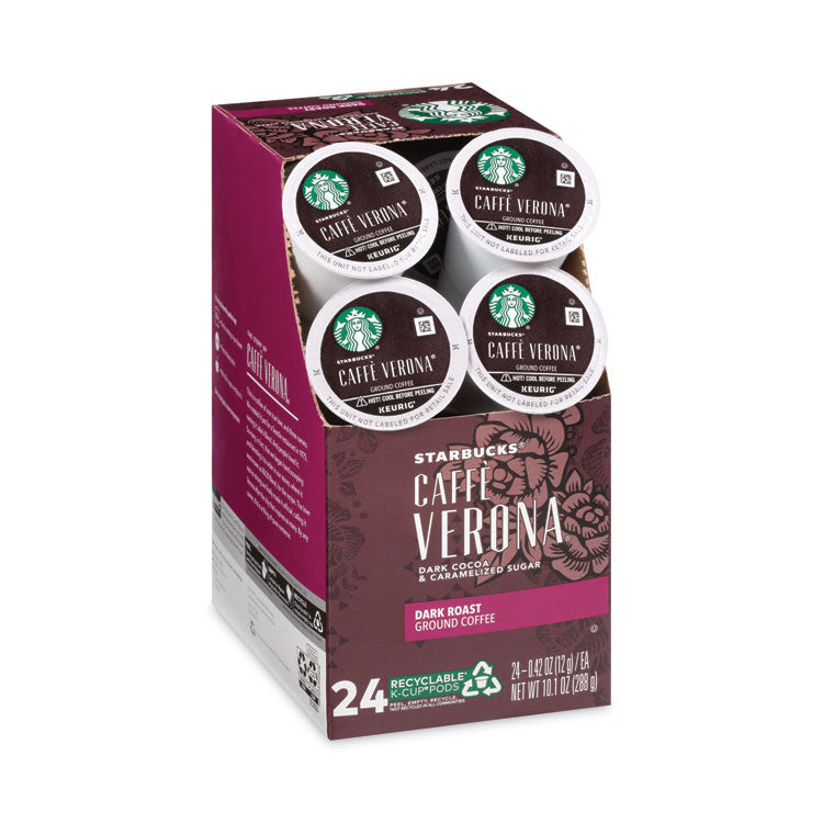 Starbucks® Caffe Verona Coffee K-Cups Pack, 24/Box, 4 Boxes/Carton (SBK011111160CT)