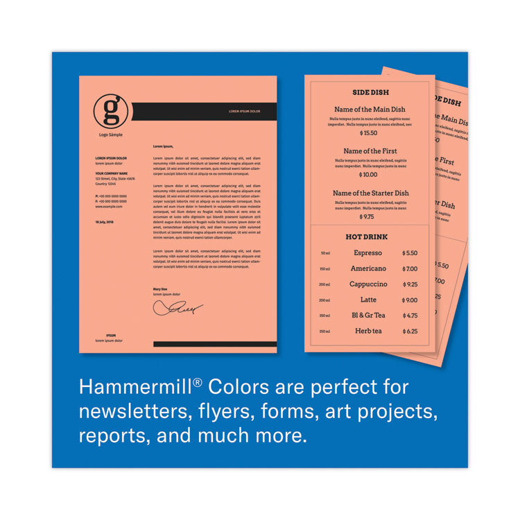 Hammermill® Colors Print Paper, 20 lb Bond Weight, 8.5 x 11, Salmon, 500/Ream (HAM103119)