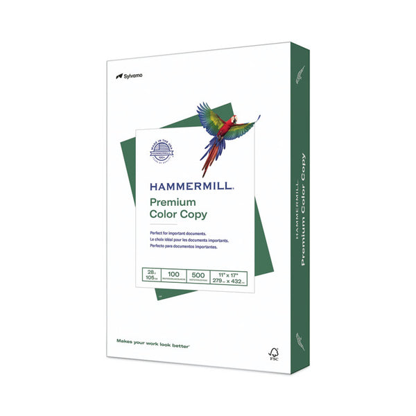 Hammermill® Premium Color Copy Print Paper, 100 Bright, 28 lb Bond Weight, 11 x 17, Photo White, 500/Ream (HAM102541)