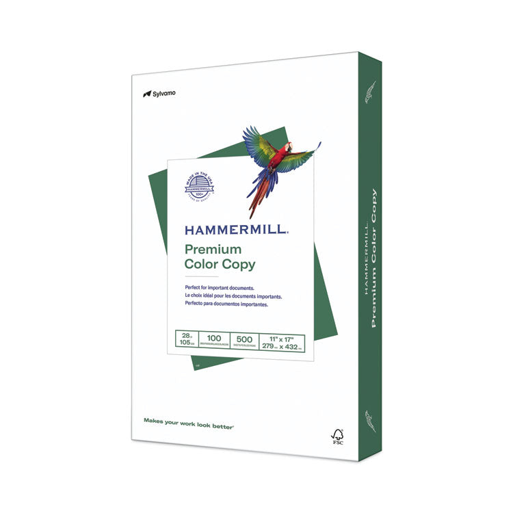 Hammermill® Premium Color Copy Print Paper, 100 Bright, 28 lb Bond Weight, 11 x 17, Photo White, 500/Ream (HAM102541)