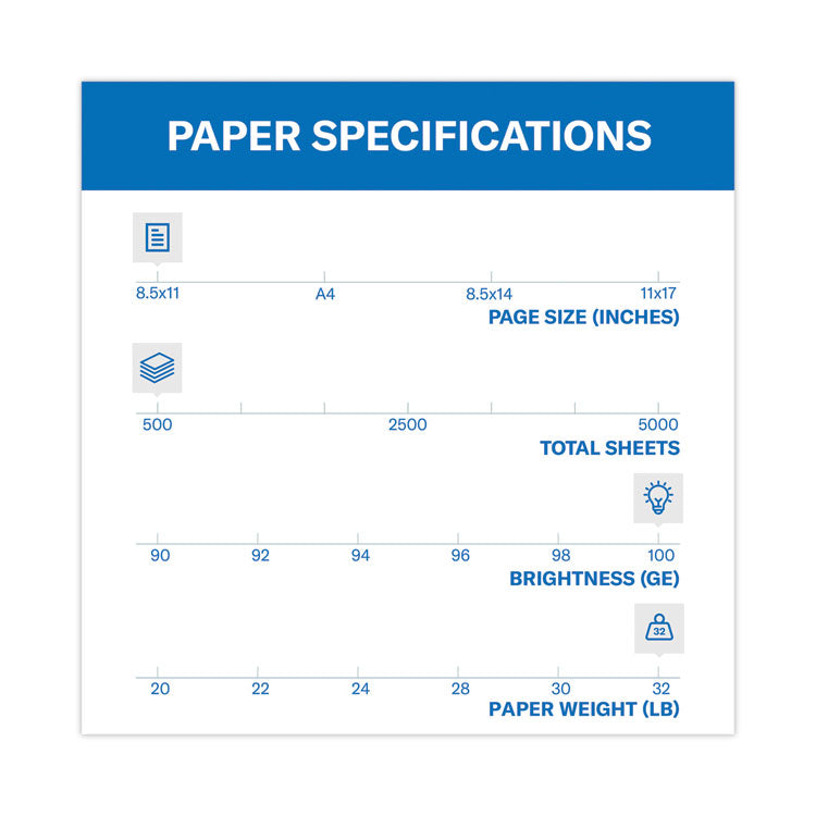 Hammermill® Premium Color Copy Print Paper, 100 Bright, 32 lb Bond Weight, 8.5 x 11, Photo White, 500/Ream (HAM102630)