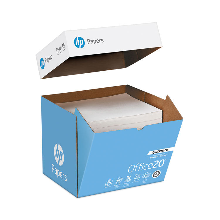 HP Papers Office20 Paper, 92 Bright, 20 lb Bond Weight, 8.5 x 11, White, 2, 500/Carton (HEW112103) 5 Reams