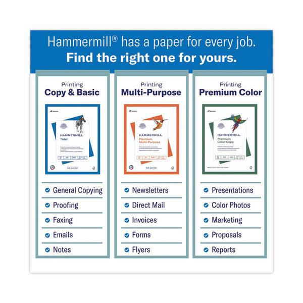 Hammermill® Fore Multipurpose Print Paper, 96 Bright, 24 lb Bond Weight, 11 x 17, White, 500/Ream (HAM102848)