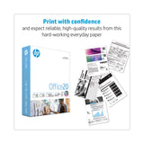 HP Papers Office20 Paper, 92 Bright, 20 lb Bond Weight, 8.5 x 11, White, 500 Sheets/Ream, 5 Reams/Carton (HEW172160) Case of 2,500