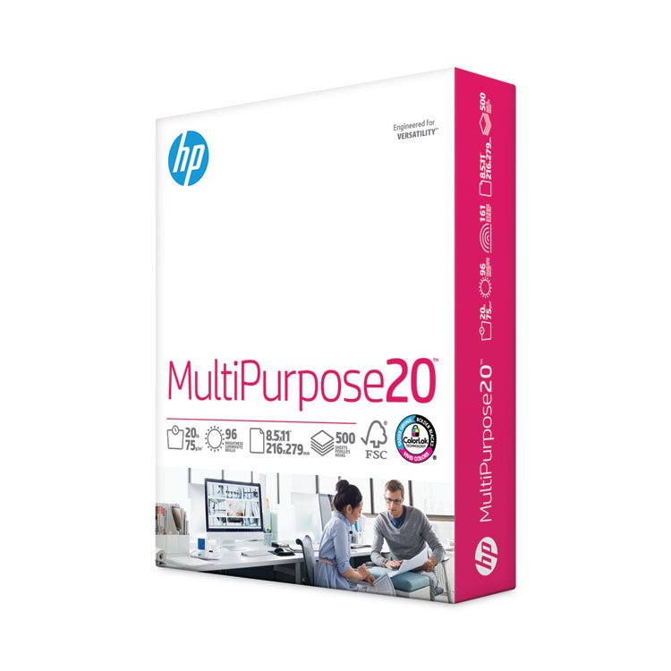 HP Papers MultiPurpose20 Paper, 96 Bright, 20 lb Bond Weight, 8.5 x 11, White, 500/Ream (HEW112000) 1 Ream