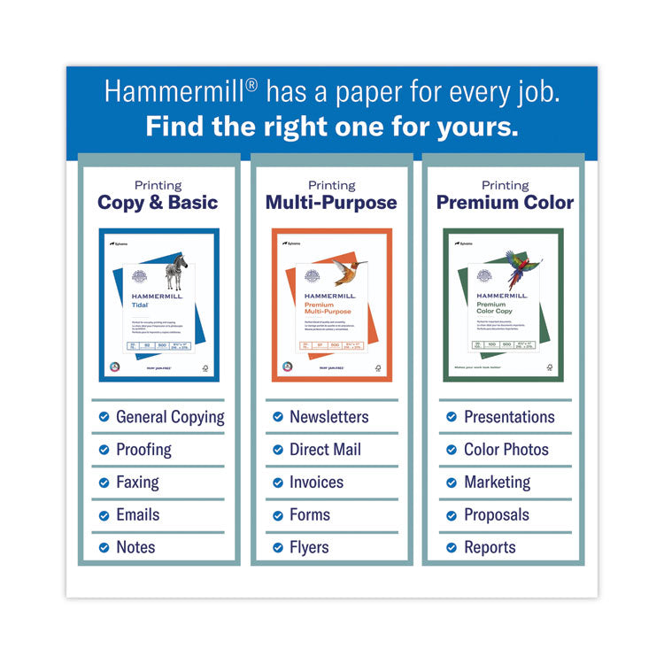 Hammermill® Premium Multipurpose Print Paper, 97 Bright, 20 lb Bond Weight, 8.5 x 11, White, 500 Sheets/Ream, 10 Reams/Carton (HAM106310)