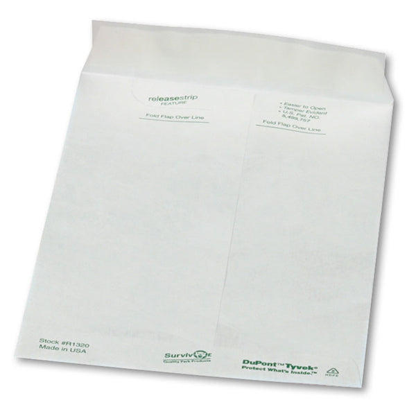 Survivor® Lightweight 14 lb Tyvek Catalog Mailers, #6 1/2, Square Flap, Redi-Strip Adhesive Closure, 6 x 9, White, 100/Box (QUAR1320)