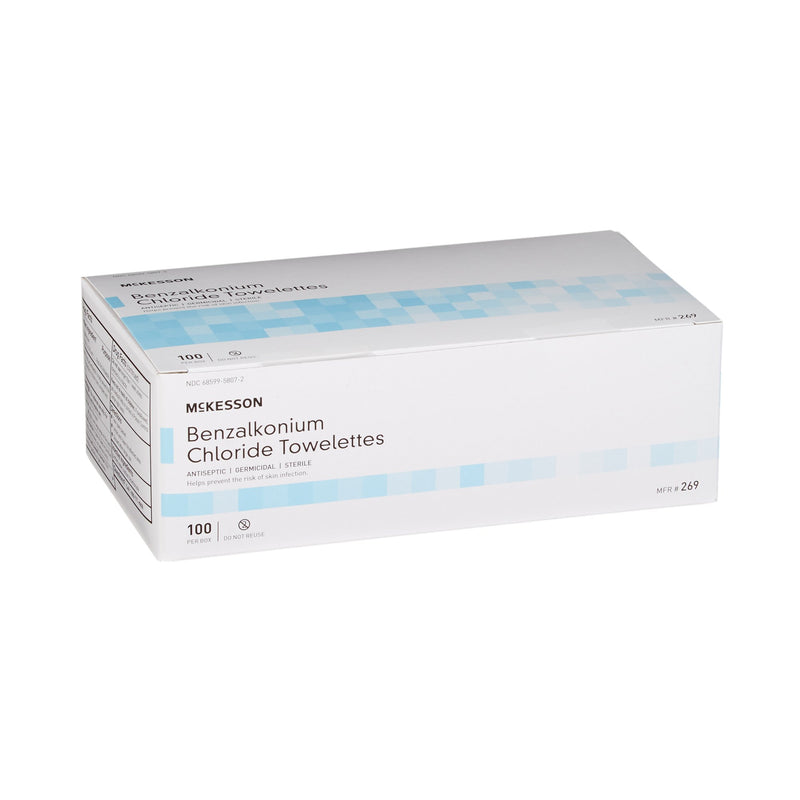 McKesson Antiseptic Skin Towelette Individual Packet Unscented 100 Count (865276_CS) 1000/CS