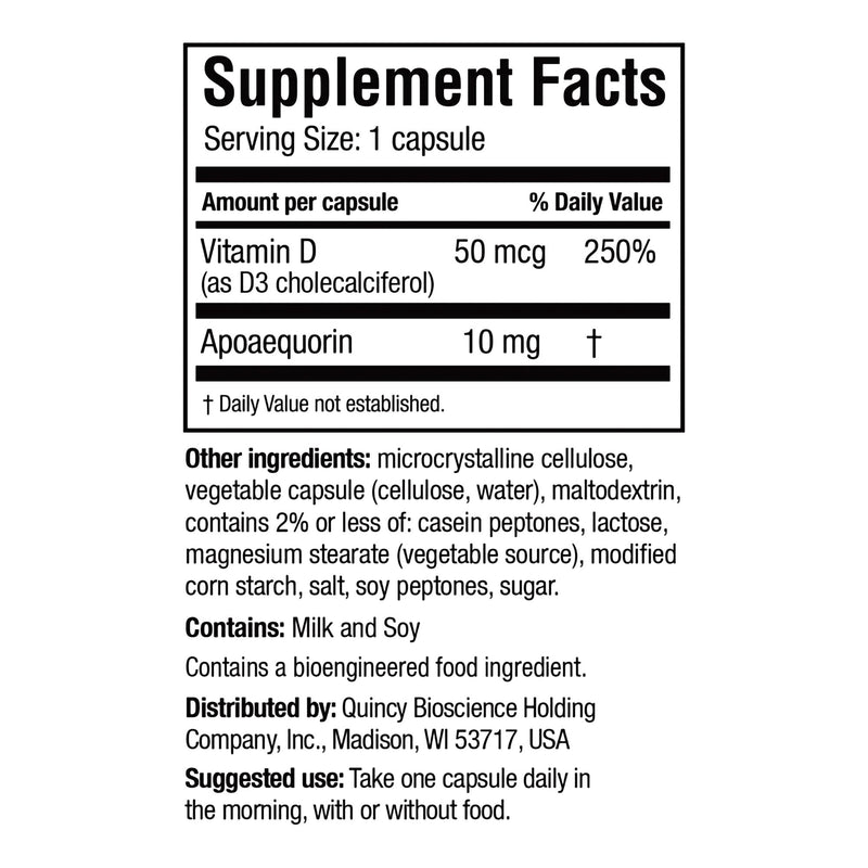 Prevagen® Brain Health Supplement Vitamin D / Apoaequorin 50 mcg - 10 mg Strength Capsule 30 per Bottle (1232014_BT) 1/BT